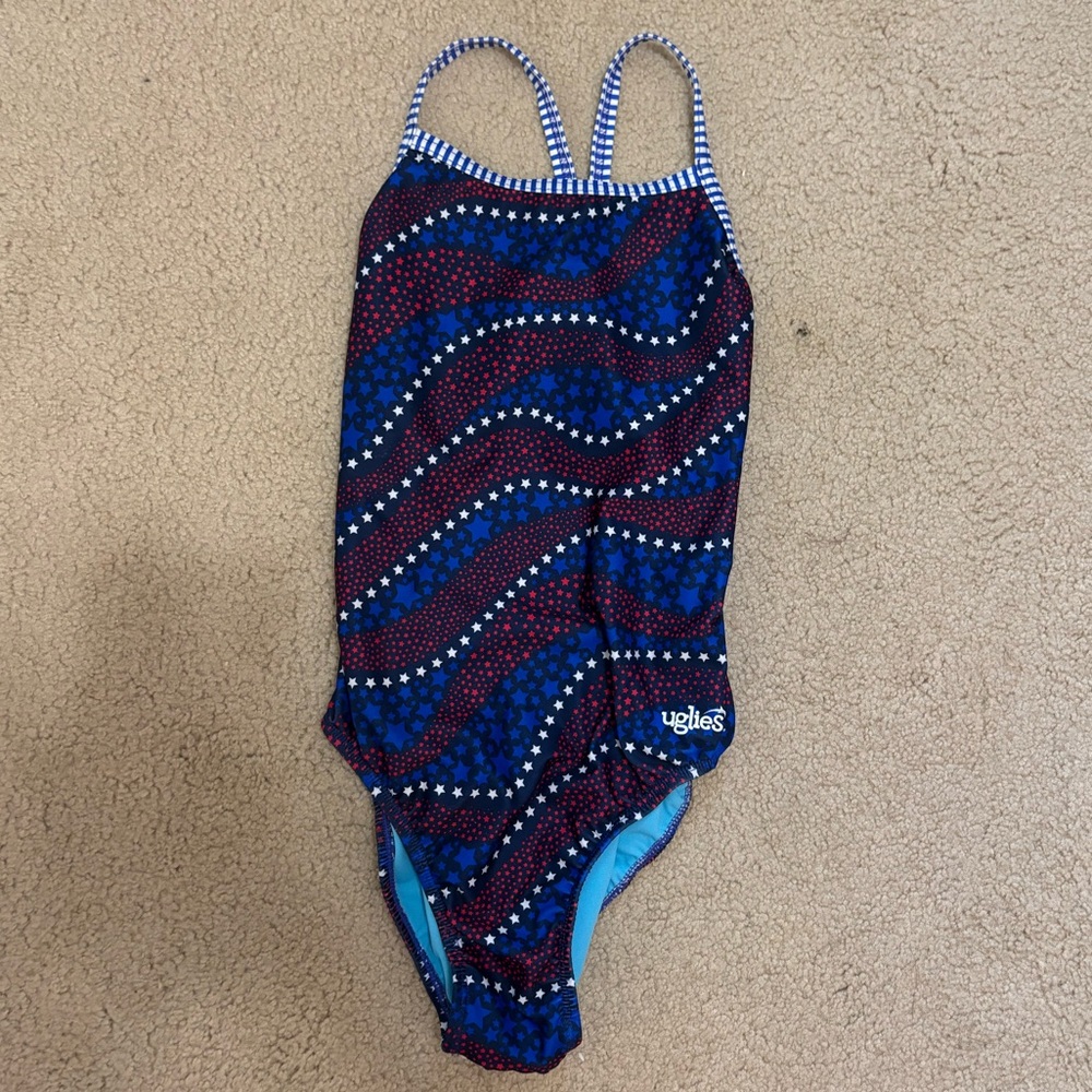 Stars and Stripes Fourth of July Dolfin Uglies one-piece training swimsuit